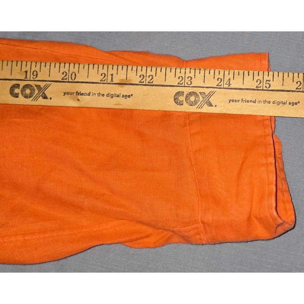 Vintage‎ Polo Ralph Lauren Lowell Sport Linen Button Up Shirt Mens XL Orange - Picture 8 of 8